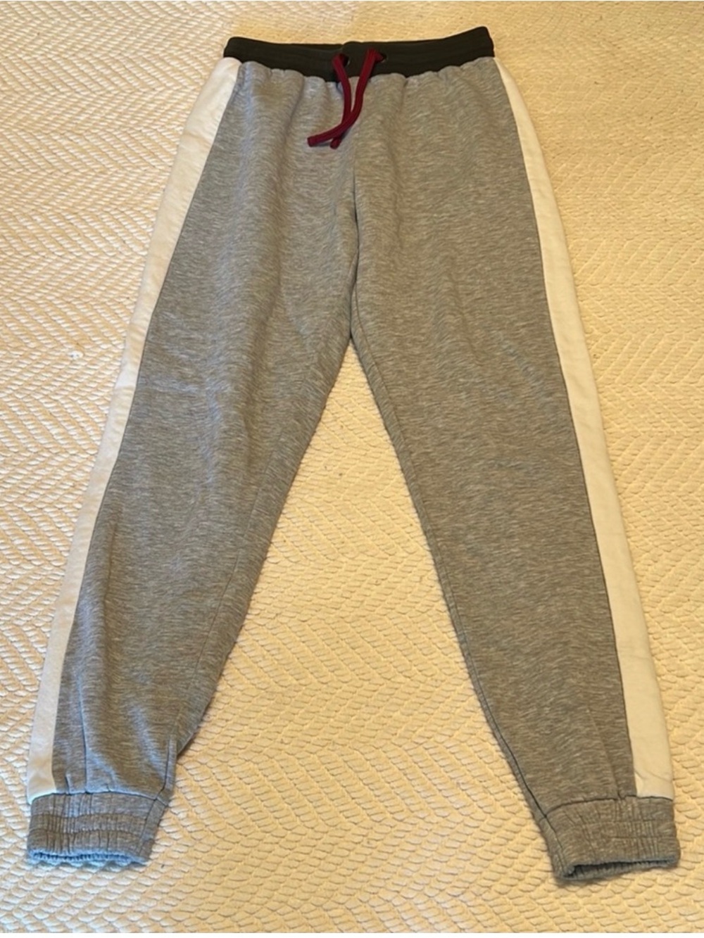 Topshop Gray Jogger Pants with White Side Stripe